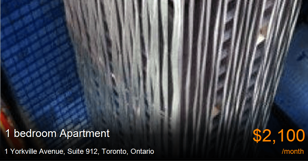 1 yorkville avenue, suite 912, toronto Apartment for Rent