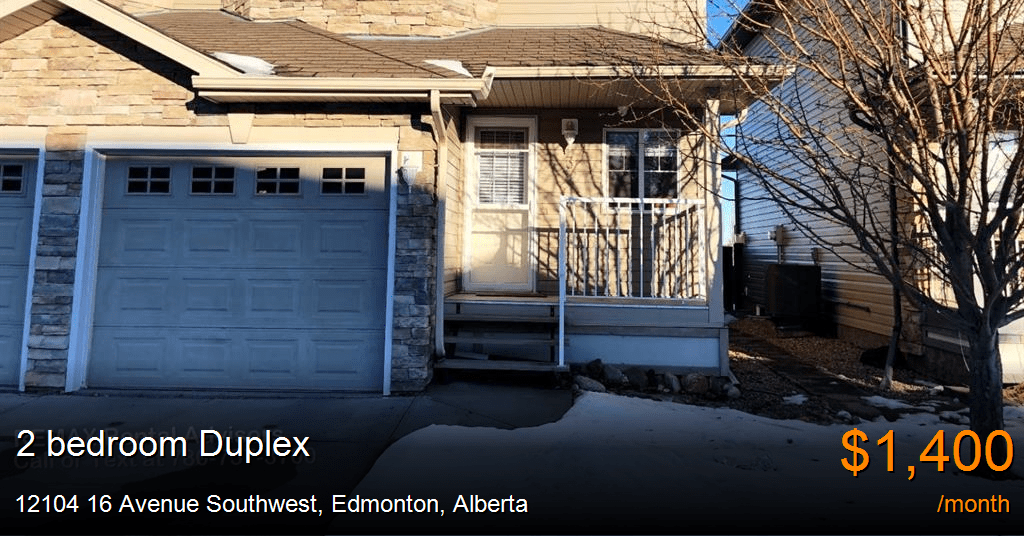 12104 16 avenue southwest, edmonton Duplex for Rent