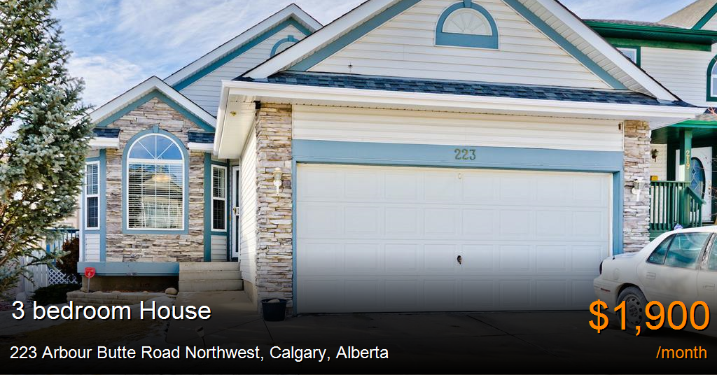 223 arbour butte road northwest, calgary House for Rent