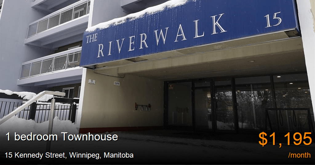 15 kennedy street, winnipeg Townhouse for Rent