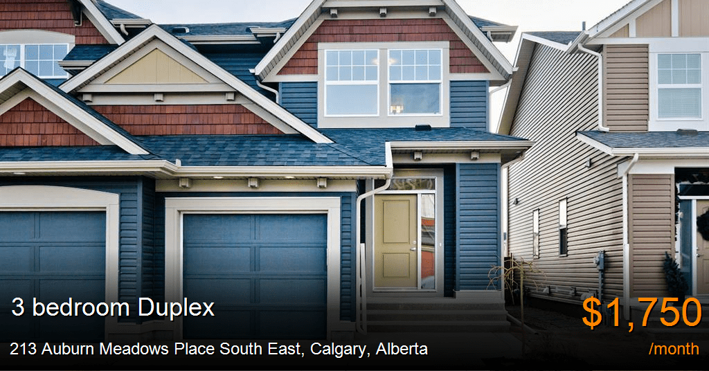 213 auburn meadows place south east, calgary Duplex for Rent