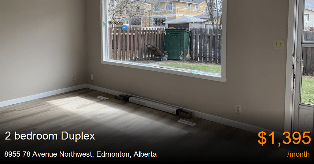 8955 78 avenue northwest, edmonton Duplex for Rent