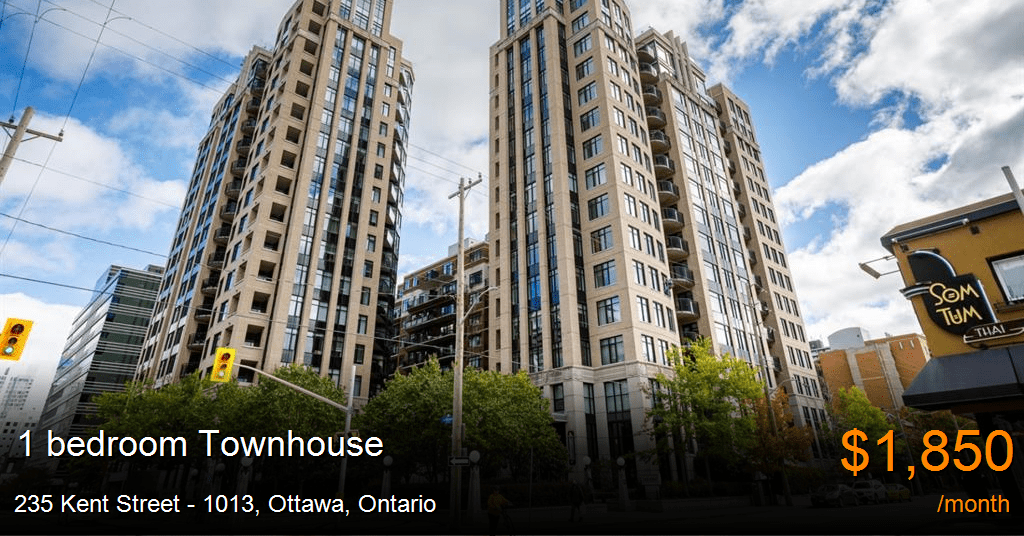 235 kent street 1013, ottawa Townhouse for Rent