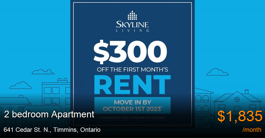 641 Cedar St. N., Timmins Apartment for Rent