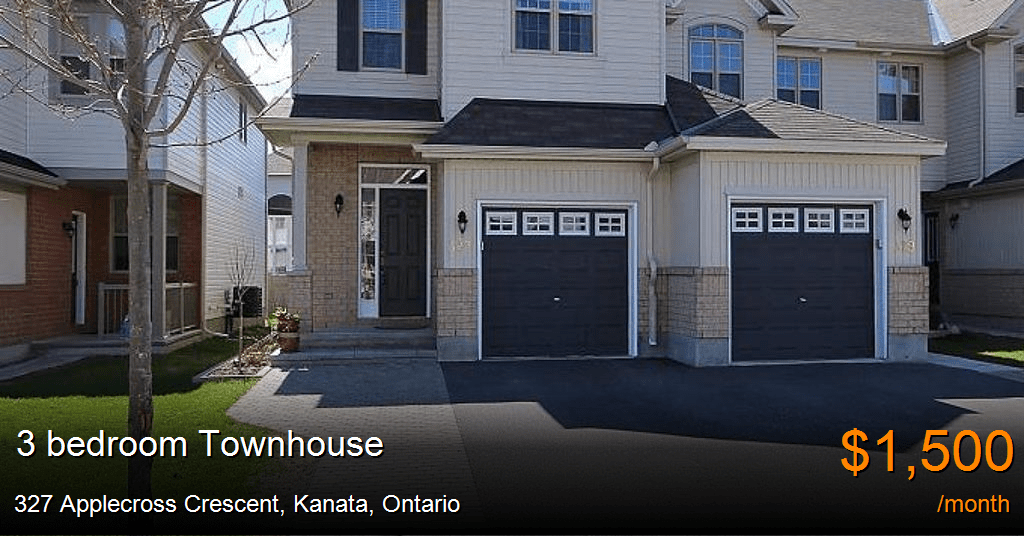327 applecross crescent, kanata Townhouse for Rent