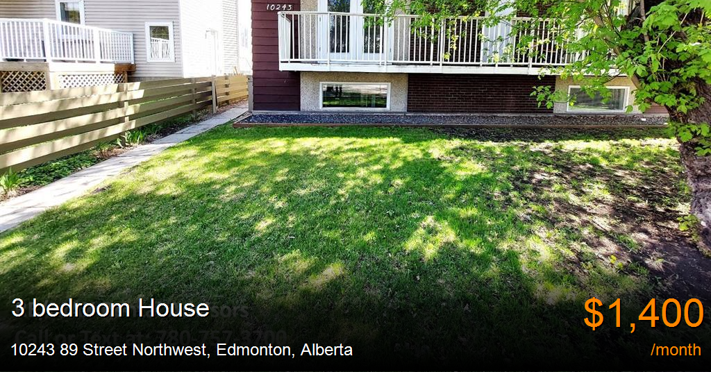 10243 89 Street Northwest, Edmonton House for Rent B235669