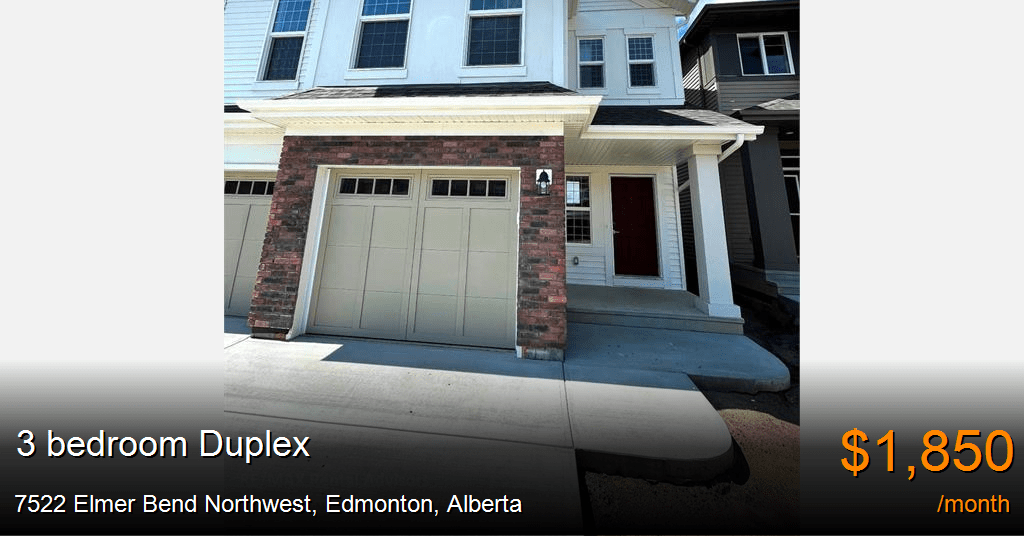 7522 elmer bend northwest, edmonton Duplex for Rent