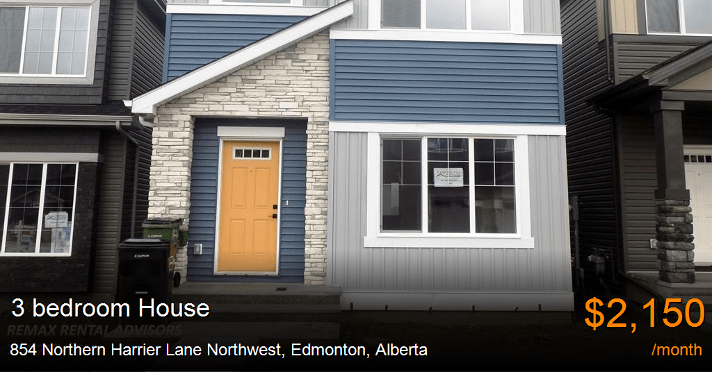 854 northern harrier lane northwest, edmonton House for Rent