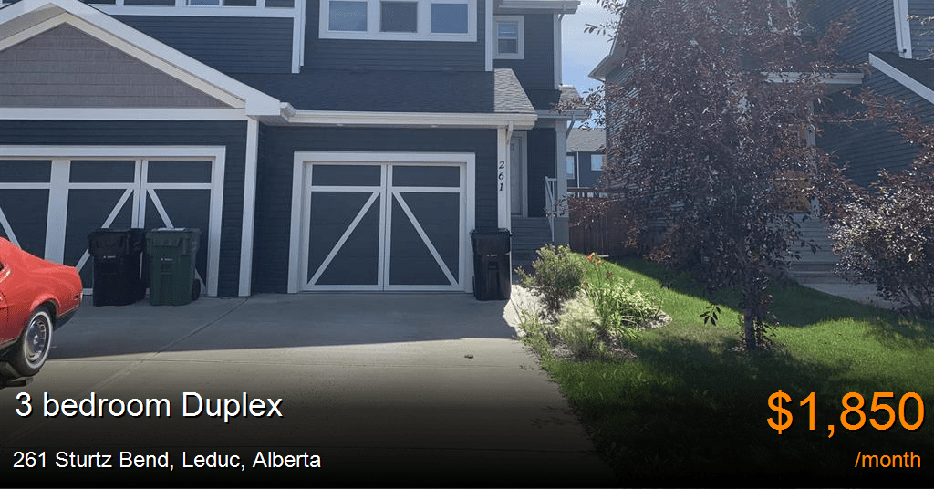 261 sturtz bend, leduc Duplex for Rent