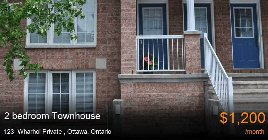 123 wharhol private, ottawa Townhouse for Rent