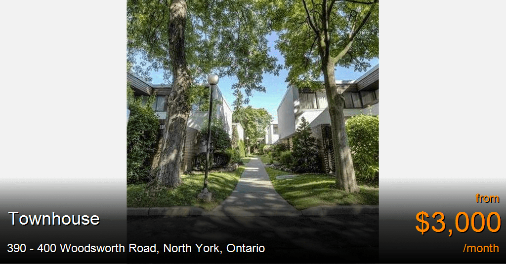 390 400 woodsworth road, north york Townhouse for Rent