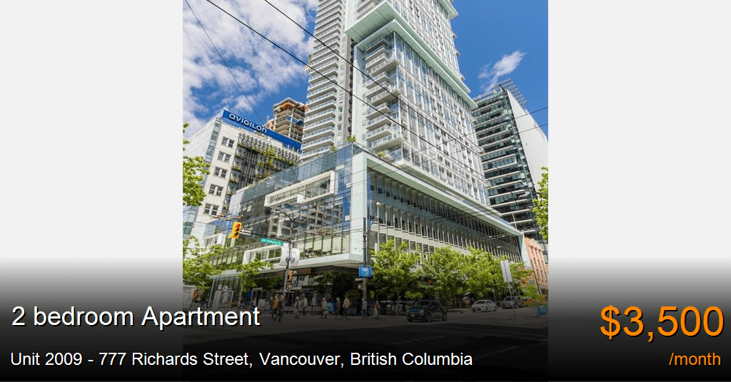 unit 2009 777 richards street, vancouver Apartment for Rent