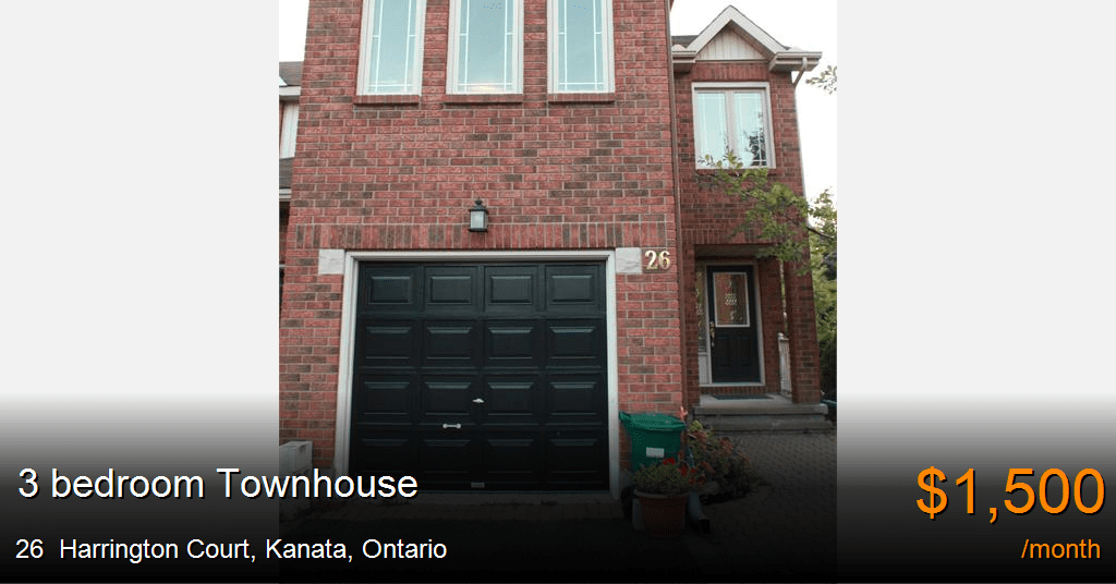 26 harrington court, kanata Townhouse for Rent