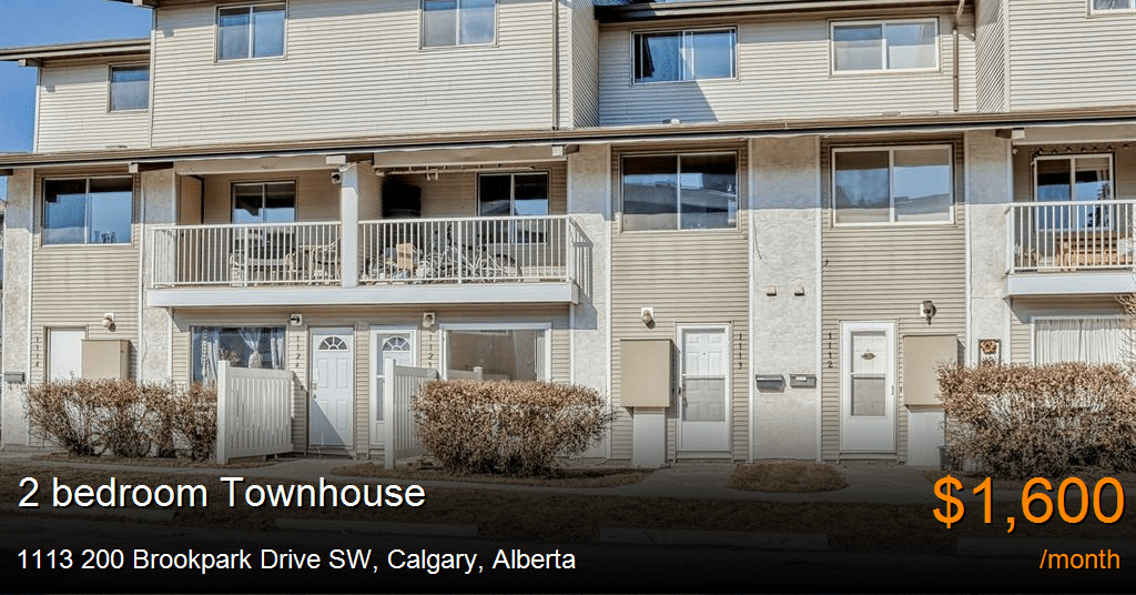 1113 200 brookpark drive sw, calgary Townhouse for Rent