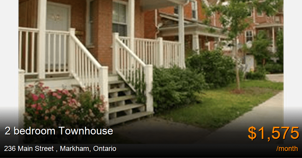 236 main street, markham Townhouse for Rent