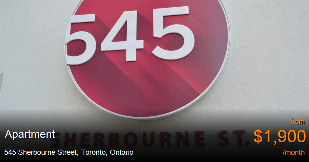 545 Sherbourne Street, Toronto Apartment for Rent