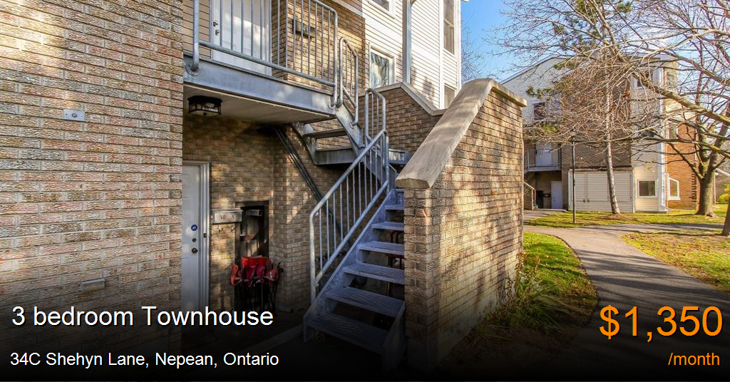 34c shehyn lane, nepean Townhouse for Rent