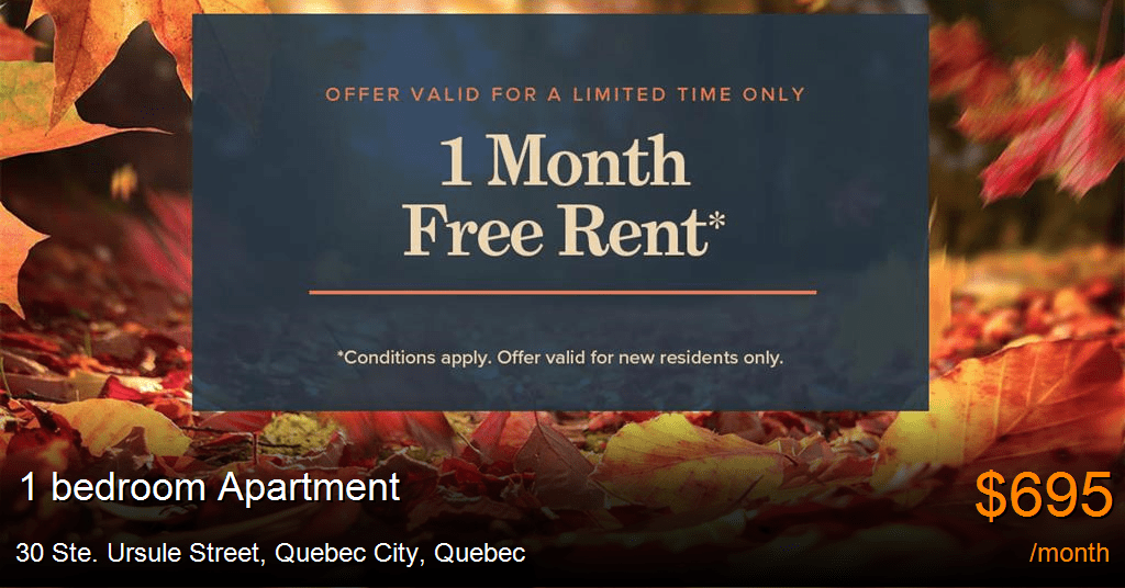 30 Ste. Ursule Street, Quebec City Apartment for Rent