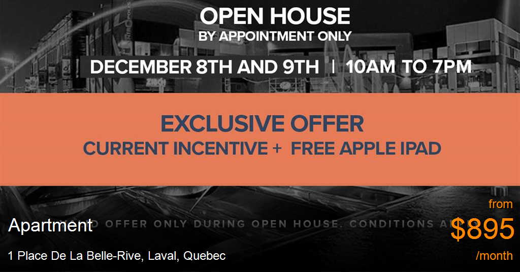 1 Place De La BelleRive, Laval Apartment for Rent