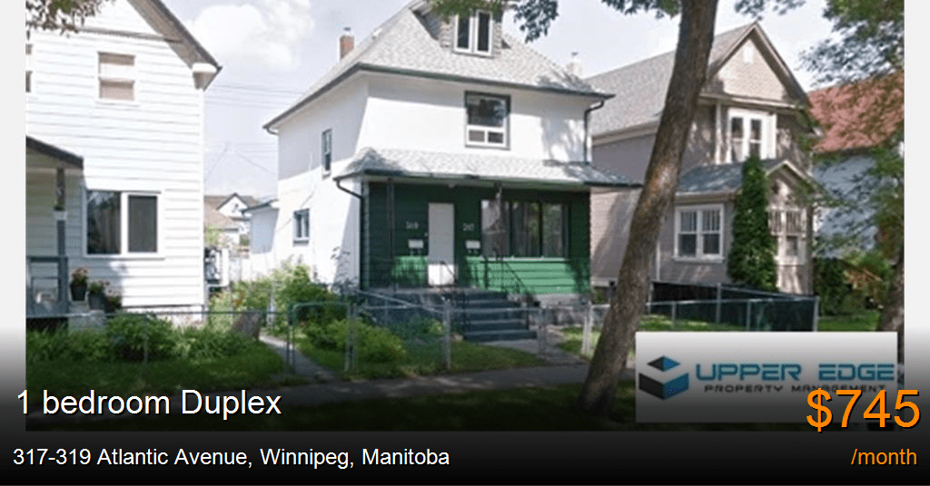 317319 atlantic avenue, winnipeg Duplex for Rent