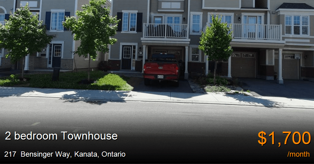 217 bensinger way, kanata Townhouse for Rent