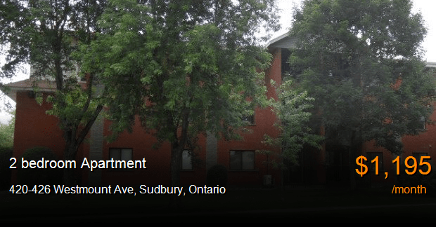 420426 westmount ave, sudbury Apartment for Rent