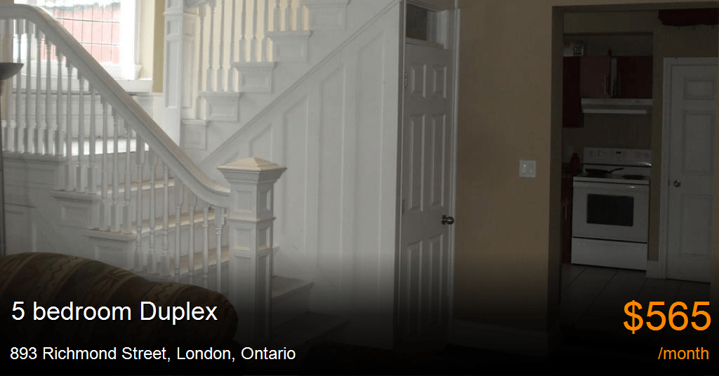 893 richmond street, london Duplex for Rent