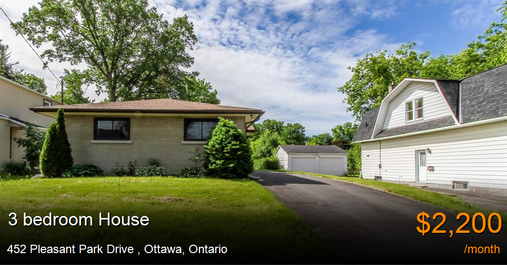 452 pleasant park drive, ottawa House for Rent