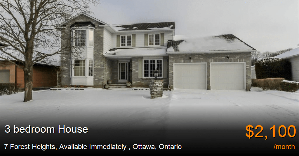 7 forest heights, available immediately, ottawa House for Rent