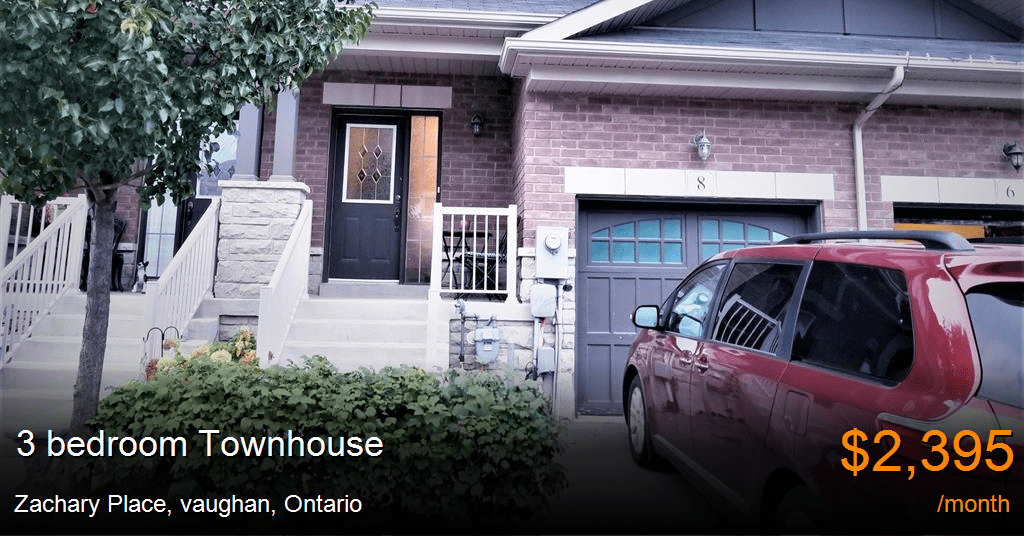 zachary place, vaughan Townhouse for Rent