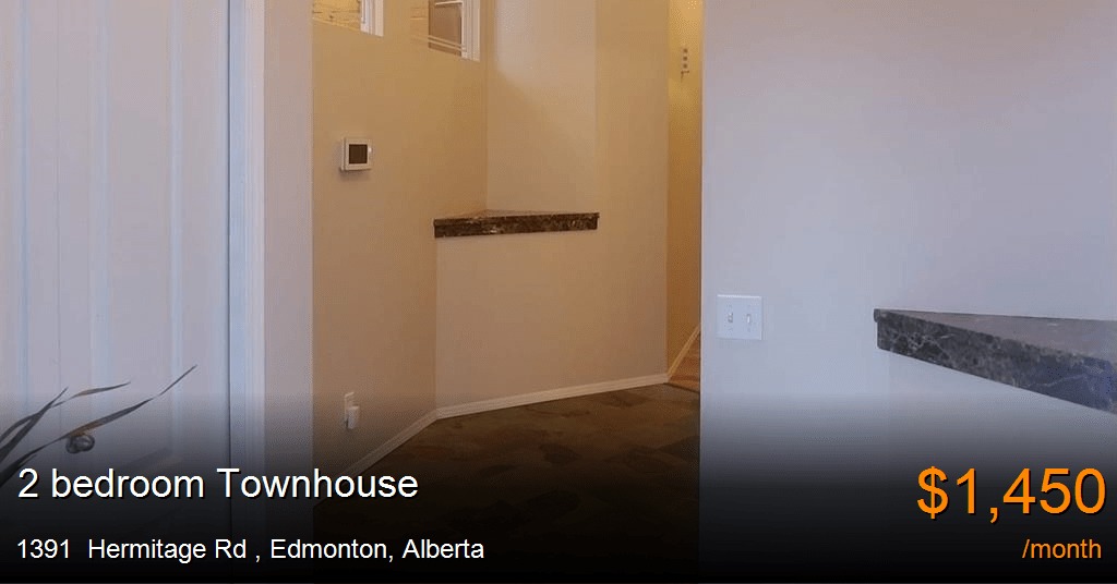 1391 hermitage rd, edmonton Townhouse for Rent