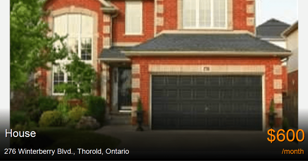 276 Winterberry Blvd., Thorold House for Rent