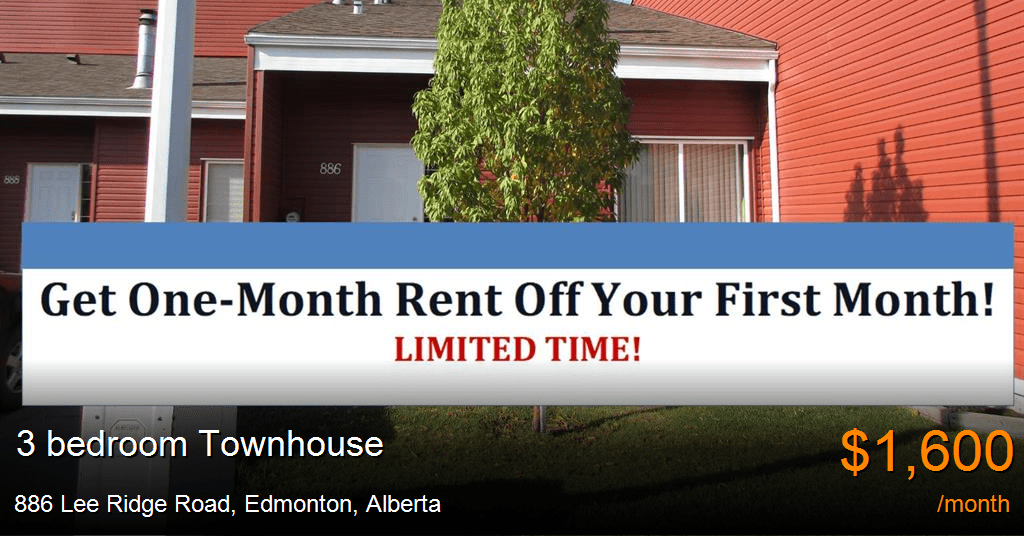 886 lee ridge road, edmonton Townhouse for Rent