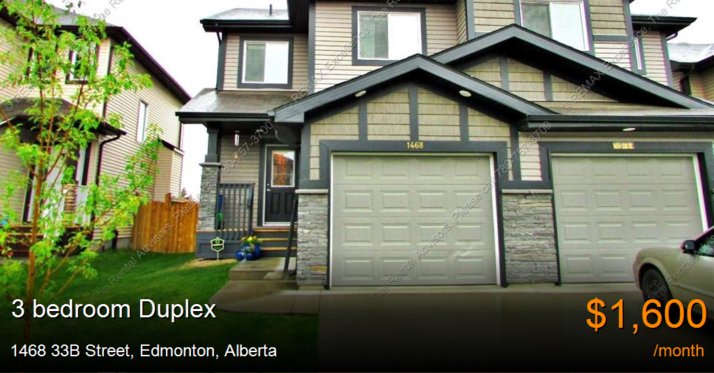 1468 33b street, edmonton Duplex for Rent