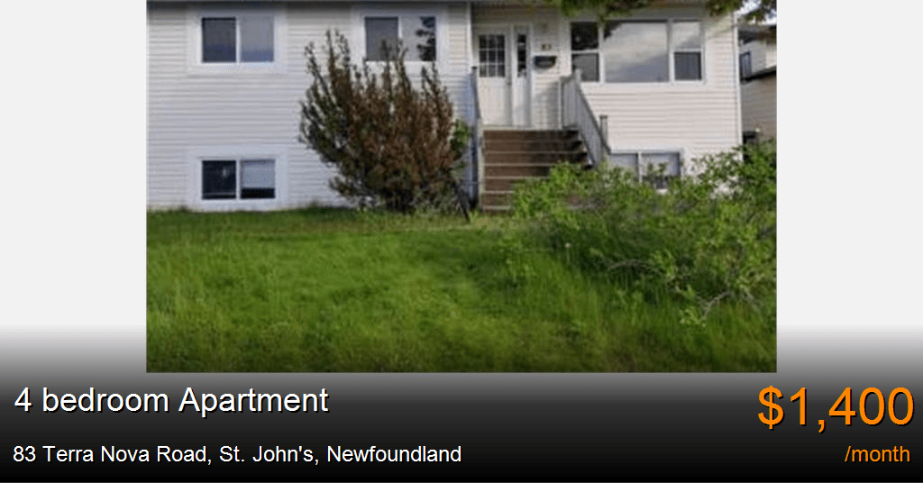 83 Terra Nova Road, St. John's Apartment for Rent