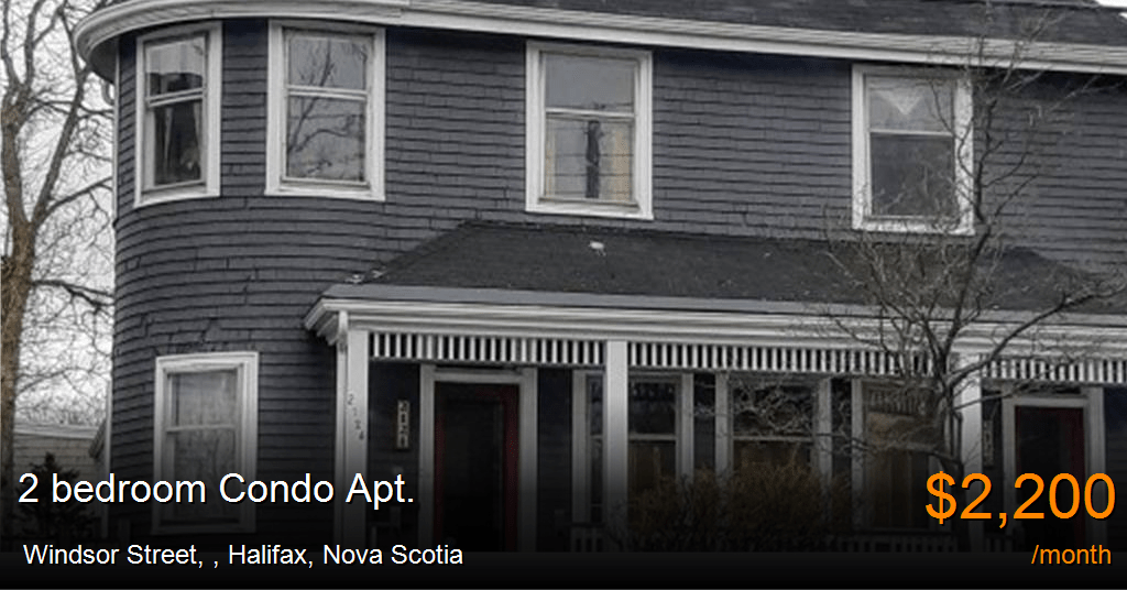 windsor street,, halifax Condo Apt. for Rent