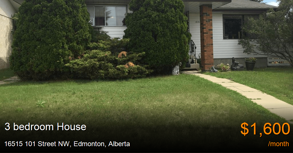 16515 101 street nw, edmonton House for Rent