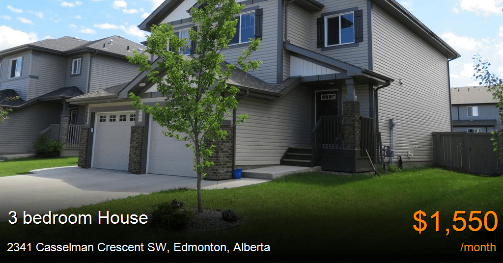 2341 casselman crescent sw, edmonton House for Rent
