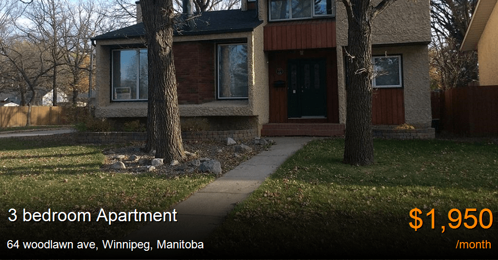 64 woodlawn ave, winnipeg Apartment for Rent