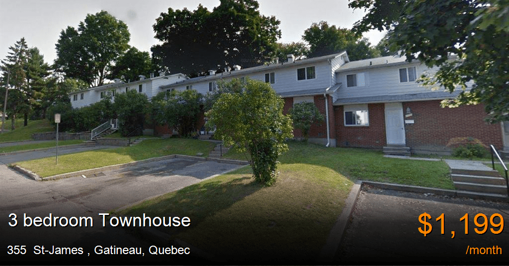 355 StJames, Gatineau Townhouse for Rent