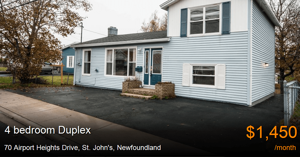 70 Airport Heights Drive, St. John's Duplex for Rent