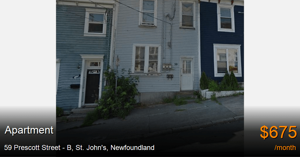 59 prescott street b, st. john's Apartment for Rent