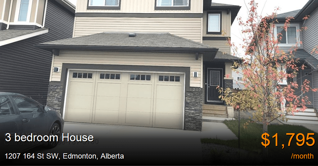 1207 164 St SW, Edmonton House for Rent