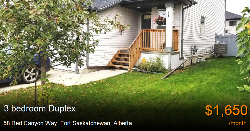 58 Red Canyon Way, Fort Saskatchewan Duplex for Rent