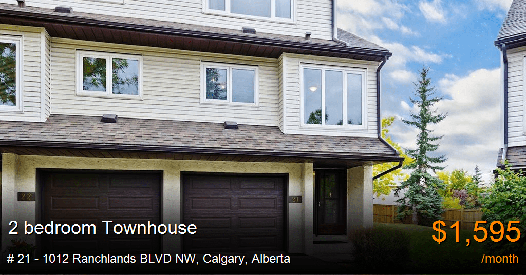 21 1012 ranchlands blvd nw, calgary Townhouse for Rent