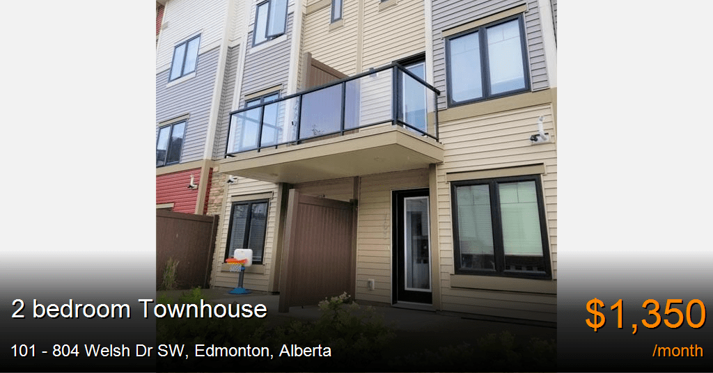 101 804 welsh dr sw, edmonton Townhouse for Rent