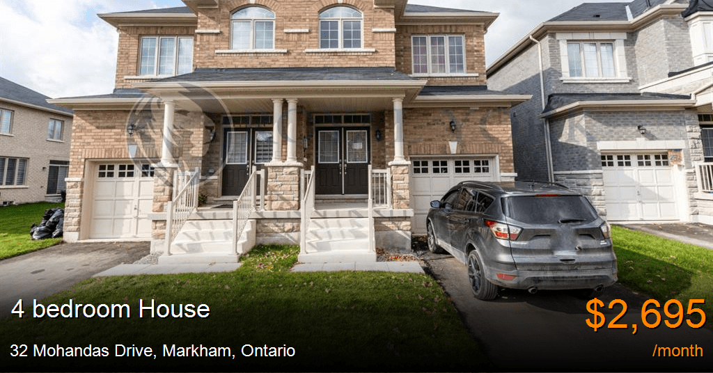 32 Mohandas Drive, Markham House for Rent