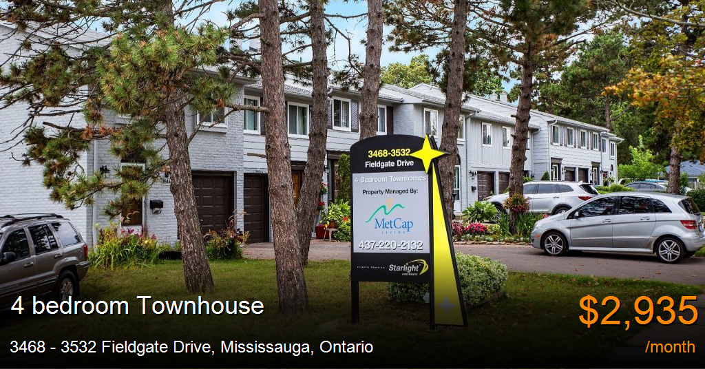 3468 3532 Fieldgate Drive, Mississauga Townhouse for Rent
