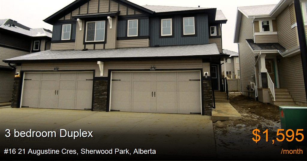 16 21 Augustine Cres, Sherwood Park Duplex for Rent