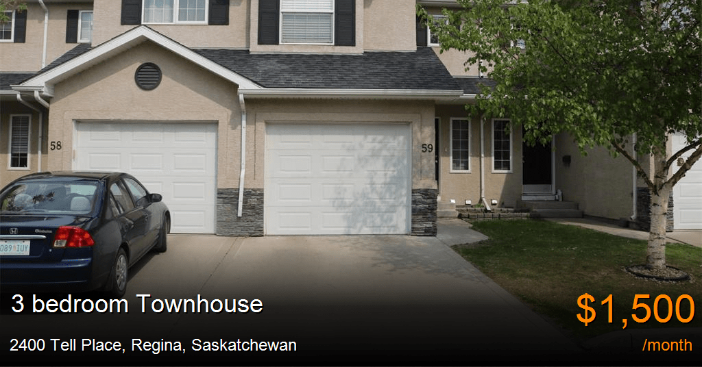 2400 Tell Place, Regina Townhouse for Rent